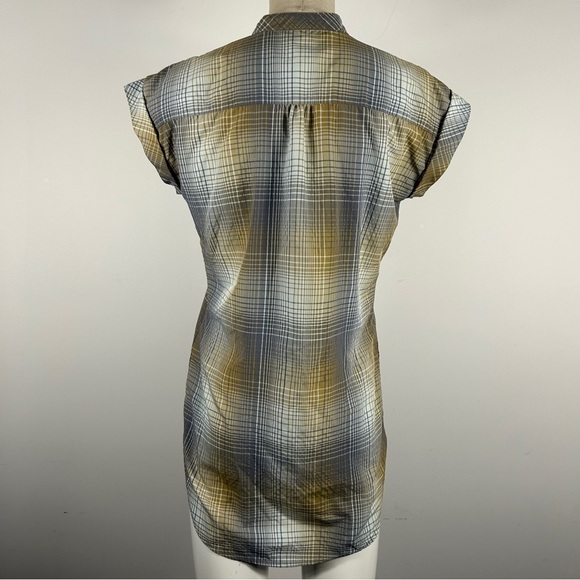 MEC Women's Plaid Shirt Dress - Blue and Tan - Picture 3 of 11